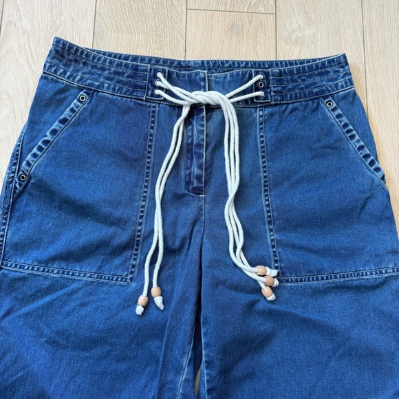 Vintage Lauren Ralph Lauren Cropped Wide Leg Denim Pants Women’s Size 10P - Picture 7 of 12